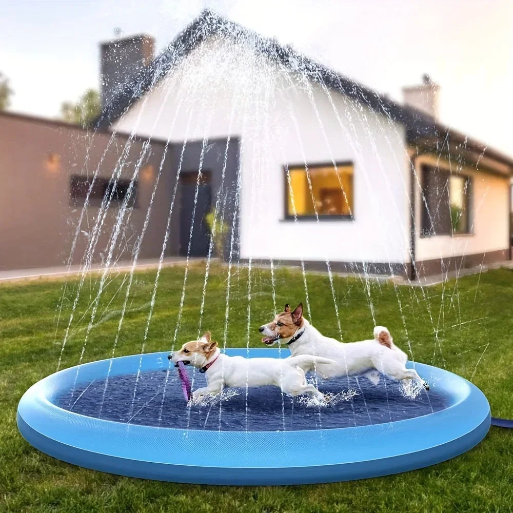 Piscine Gonflable Chien Tapis Pulvérisation | Jeu Eau Été | Petivo-anima
