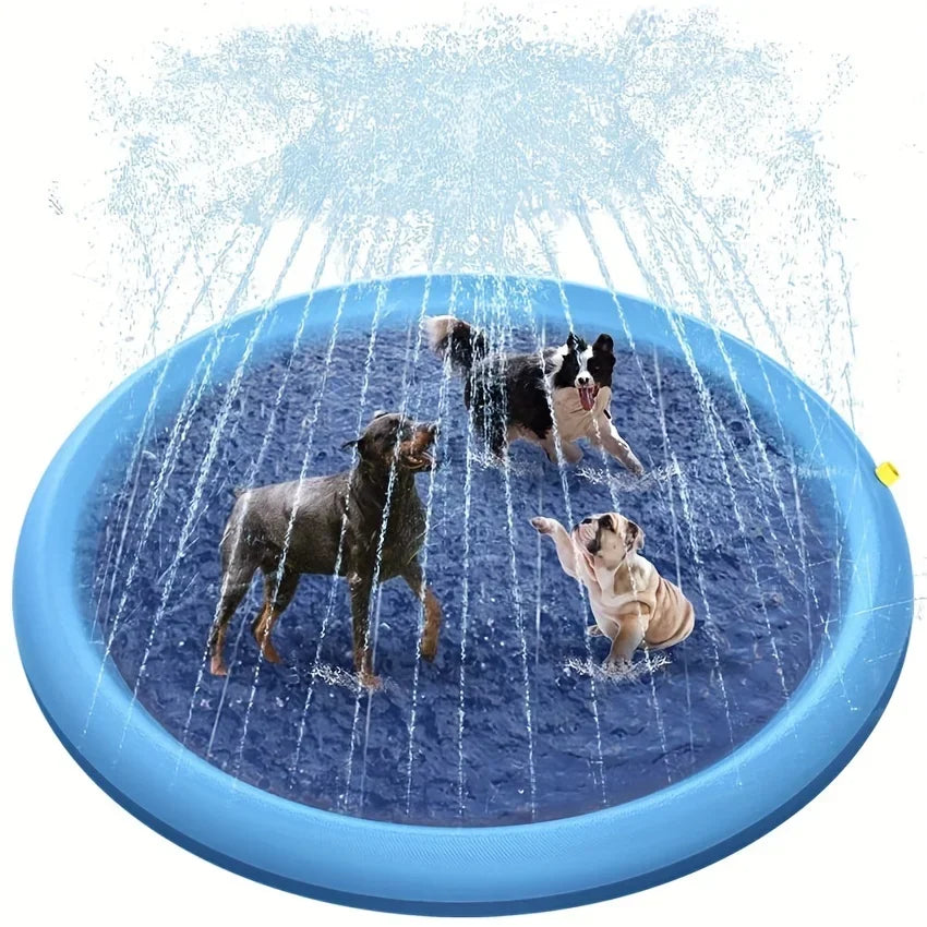 Piscine Gonflable Chien Tapis Pulvérisation | Jeu Eau Été | Petivo-anima