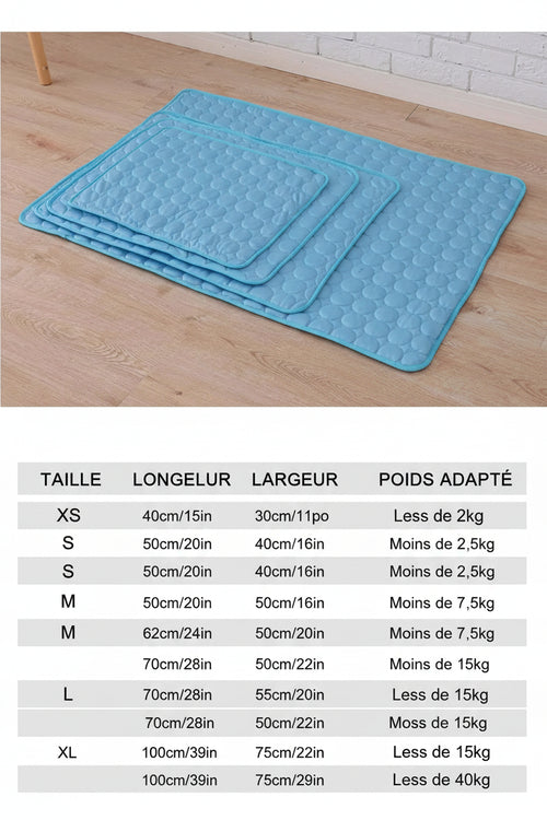 Tapis rafraîchissant en soie glacée pour chien, respirant et lavable – Couverture pour lit et canapé pour petits et grands chiens et chats