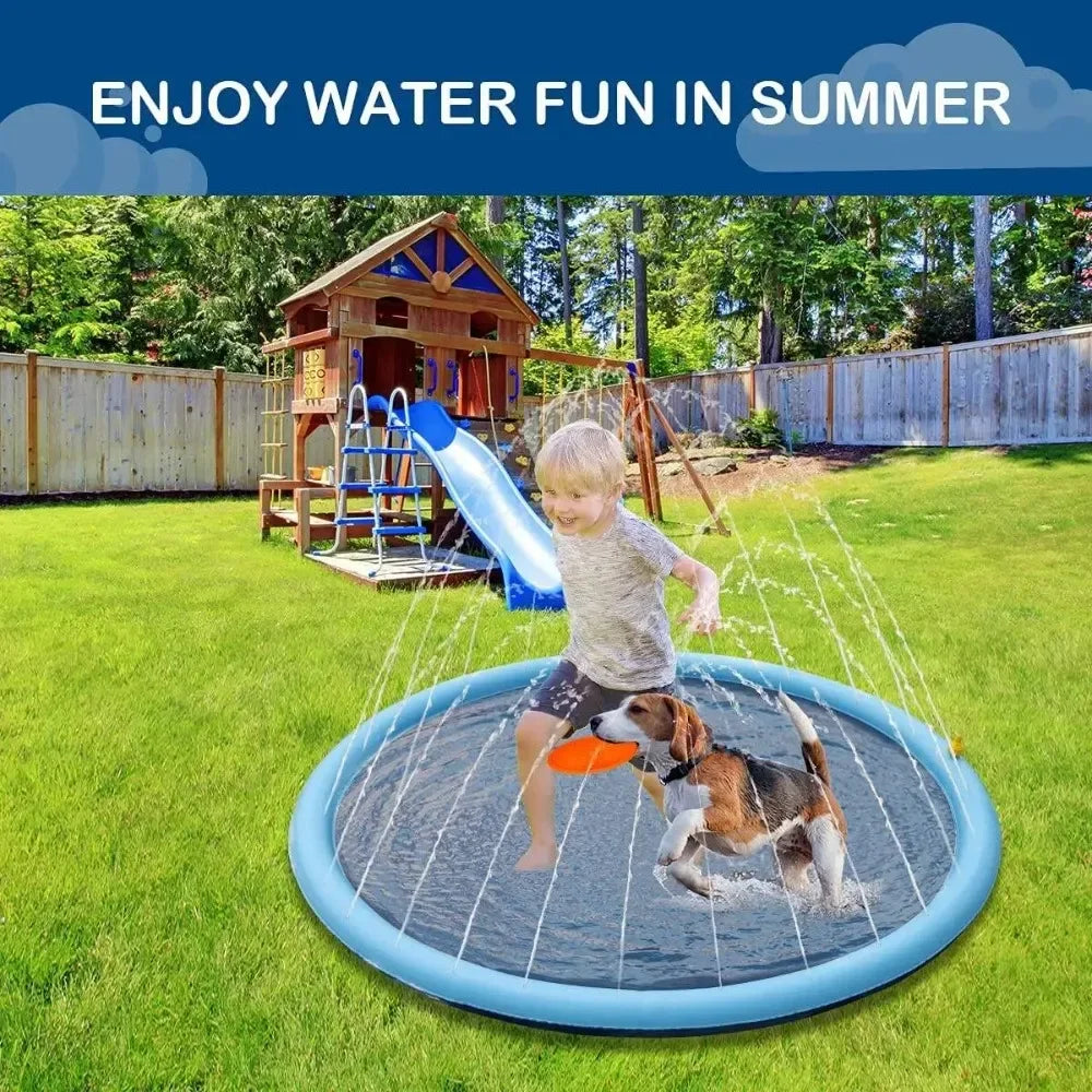 Piscine Gonflable Chien Tapis Pulvérisation | Jeu Eau Été | Petivo-anima