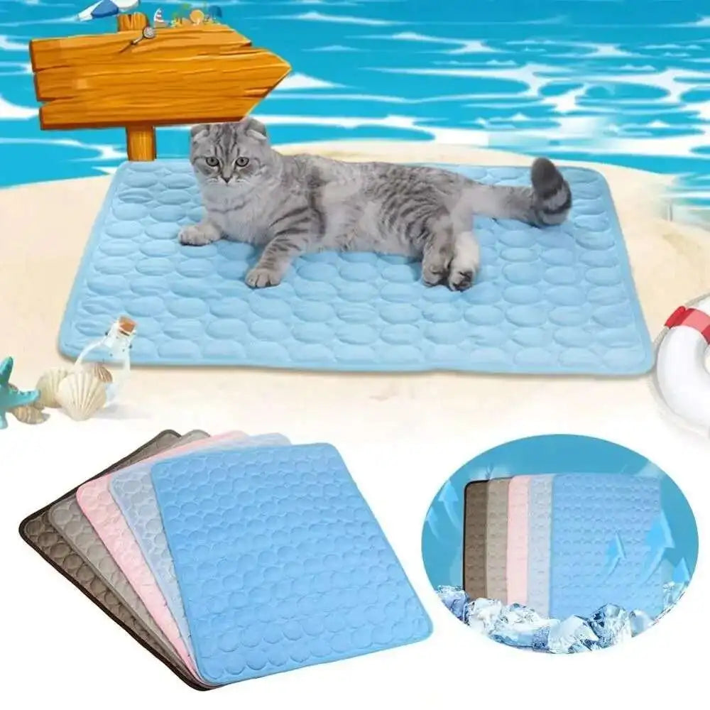 Tapis rafraîchissant en soie glacée pour chien, respirant et lavable – Couverture pour lit et canapé pour petits et grands chiens et chats