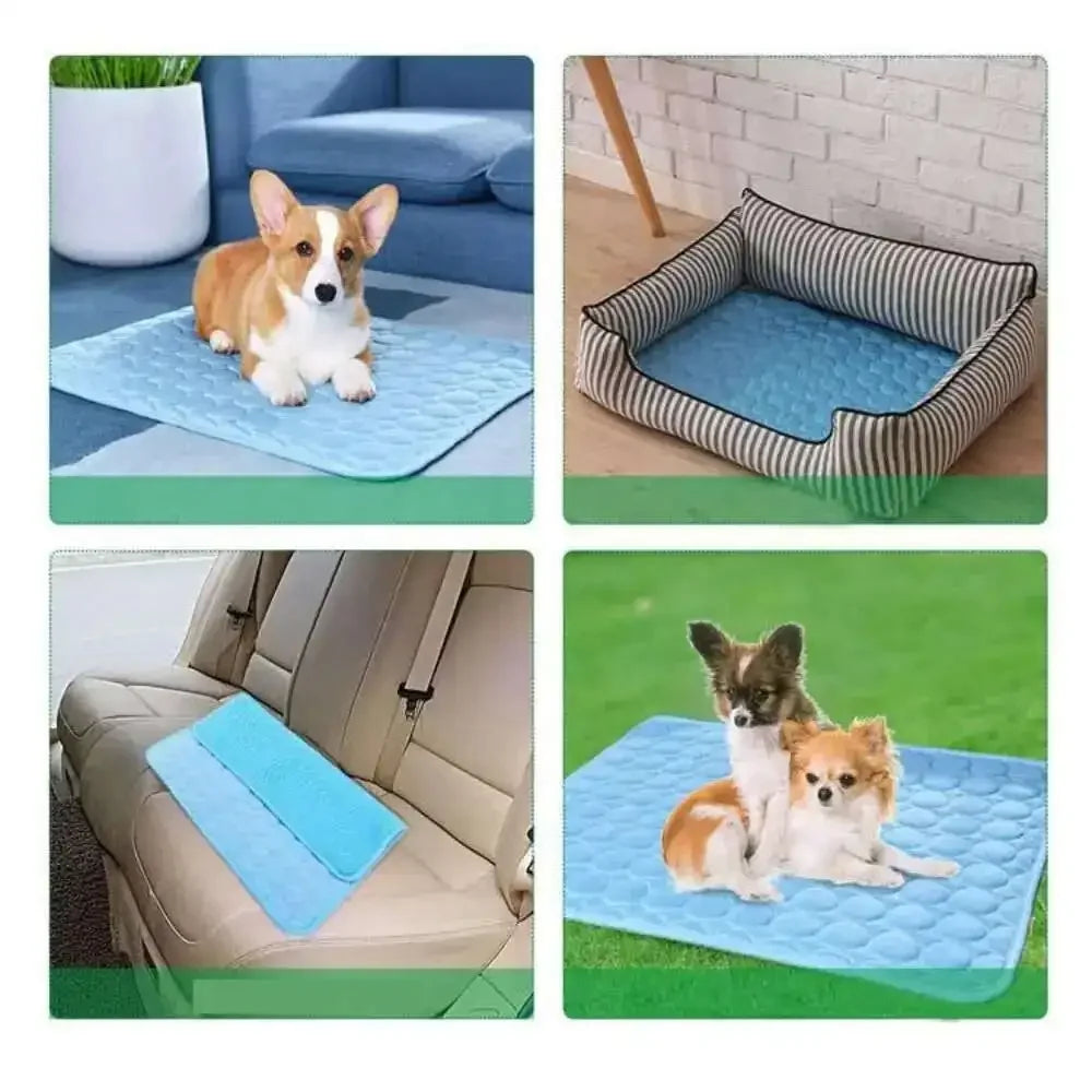 Tapis rafraîchissant en soie glacée pour chien, respirant et lavable – Couverture pour lit et canapé pour petits et grands chiens et chats